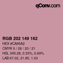 Color code: RGB 202 149 162 | qconv.com