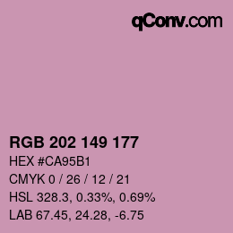 カラーコード: RGB 202 149 177 | qconv.com