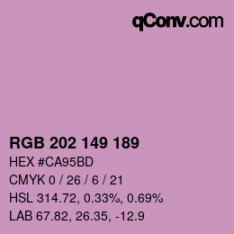 カラーコード: RGB 202 149 189 | qconv.com