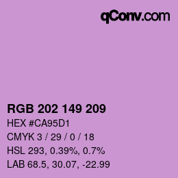 Color code: RGB 202 149 209 | qconv.com