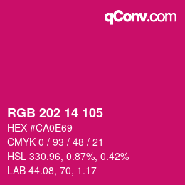 カラーコード: RGB 202 14 105 | qconv.com