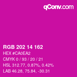 カラーコード: RGB 202 14 162 | qconv.com