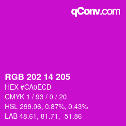 カラーコード: RGB 202 14 205 | qconv.com