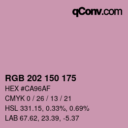 Code couleur: RGB 202 150 175 | qconv.com