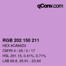 カラーコード: RGB 202 150 211 | qconv.com