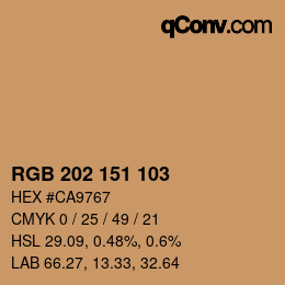 Color code: RGB 202 151 103 | qconv.com