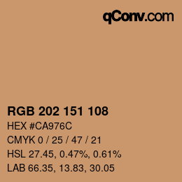 カラーコード: RGB 202 151 108 | qconv.com