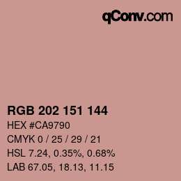 カラーコード: RGB 202 151 144 | qconv.com