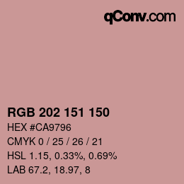 Color code: RGB 202 151 150 | qconv.com