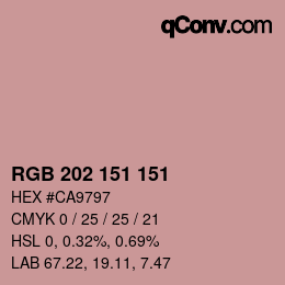 カラーコード: RGB 202 151 151 | qconv.com