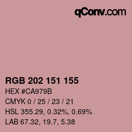 カラーコード: RGB 202 151 155 | qconv.com