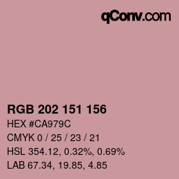 颜色代码: RGB 202 151 156 | qconv.com