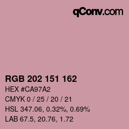 Color code: RGB 202 151 162 | qconv.com
