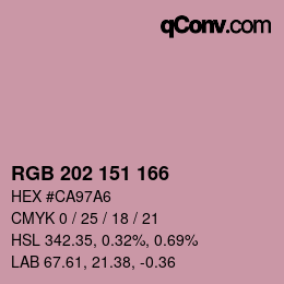 カラーコード: RGB 202 151 166 | qconv.com
