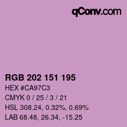 カラーコード: RGB 202 151 195 | qconv.com