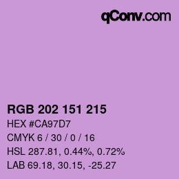 カラーコード: RGB 202 151 215 | qconv.com