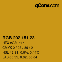 Color code: RGB 202 151 23 | qconv.com