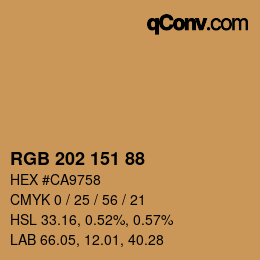 カラーコード: RGB 202 151 88 | qconv.com