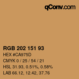 カラーコード: RGB 202 151 93 | qconv.com