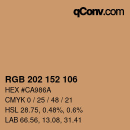 Color code: RGB 202 152 106 | qconv.com