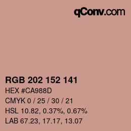 カラーコード: RGB 202 152 141 | qconv.com