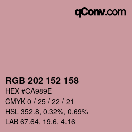 カラーコード: RGB 202 152 158 | qconv.com