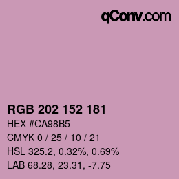 颜色代码: RGB 202 152 181 | qconv.com