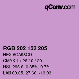 Color code: RGB 202 152 205 | qconv.com