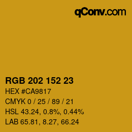 カラーコード: RGB 202 152 23 | qconv.com