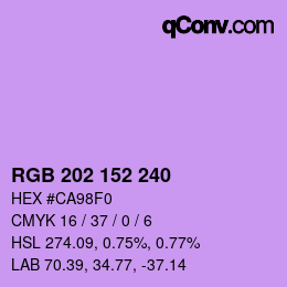 カラーコード: RGB 202 152 240 | qconv.com