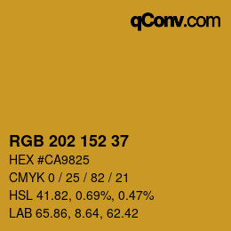 カラーコード: RGB 202 152 37 | qconv.com