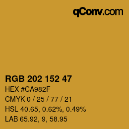 Farbcode: RGB 202 152 47 | qconv.com