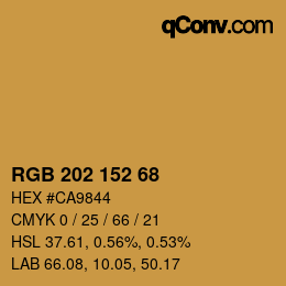 カラーコード: RGB 202 152 68 | qconv.com