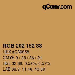 Color code: RGB 202 152 88 | qconv.com