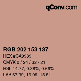 Farbcode: RGB 202 153 137 | qconv.com