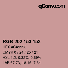 Color code: RGB 202 153 152 | qconv.com