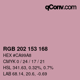 颜色代码: RGB 202 153 168 | qconv.com