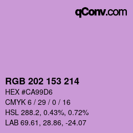 颜色代码: RGB 202 153 214 | qconv.com
