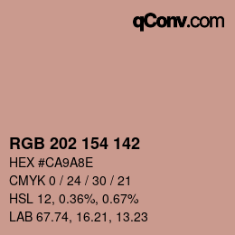 Color code: RGB 202 154 142 | qconv.com