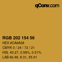 Code couleur: RGB 202 154 56 | qconv.com