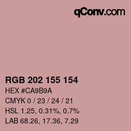 Color code: RGB 202 155 154 | qconv.com