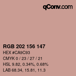 Código de color: RGB 202 156 147 | qconv.com