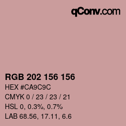 颜色代码: RGB 202 156 156 | qconv.com