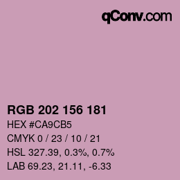 カラーコード: RGB 202 156 181 | qconv.com
