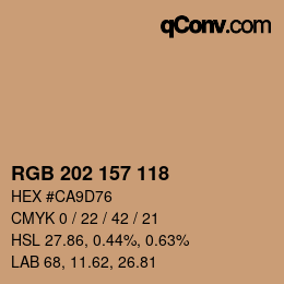 カラーコード: RGB 202 157 118 | qconv.com