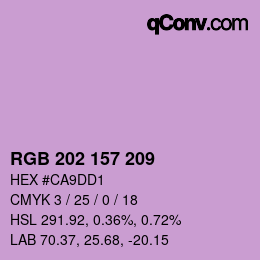 カラーコード: RGB 202 157 209 | qconv.com