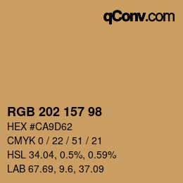 カラーコード: RGB 202 157 98 | qconv.com