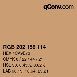 カラーコード: RGB 202 158 114 | qconv.com
