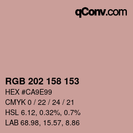 カラーコード: RGB 202 158 153 | qconv.com
