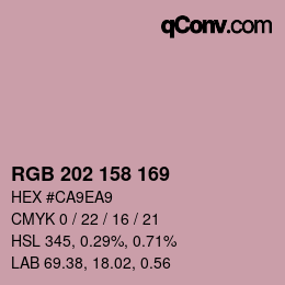 颜色代码: RGB 202 158 169 | qconv.com